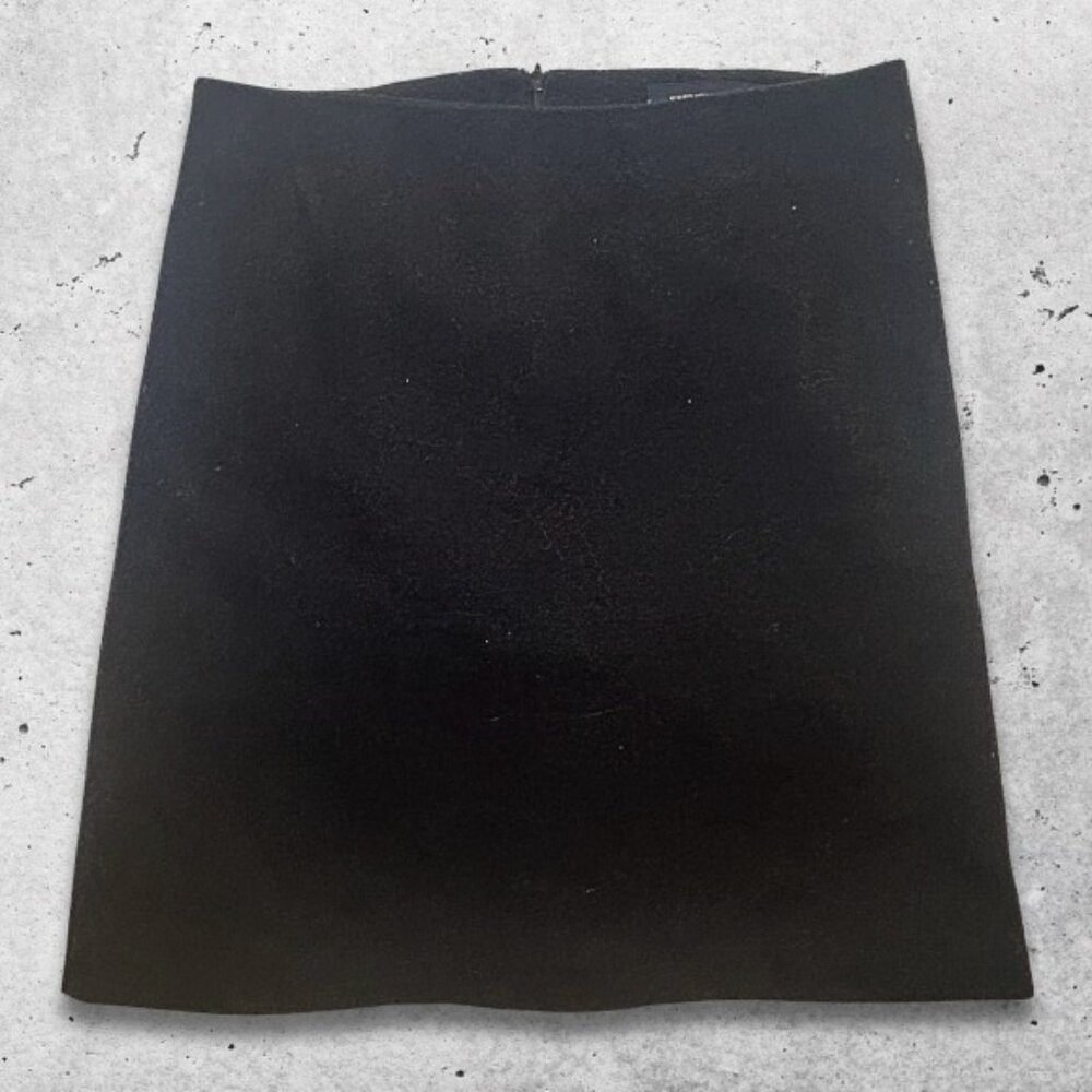 French Connection Skirt Wool Blend Fabric‎ Straight Fit Back Zip Closure Black 6